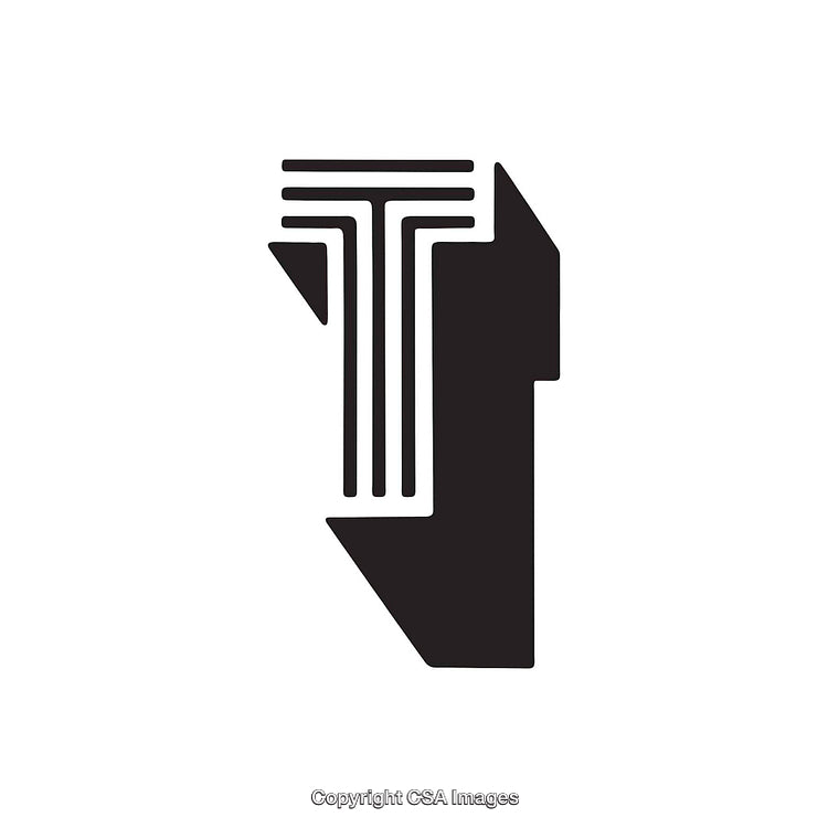 Bold Monogram Initial T Logo with Geometric Line Design