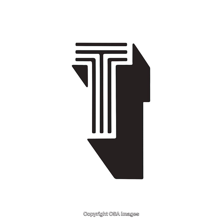Bold Monogram Initial T Logo with Geometric Line Design