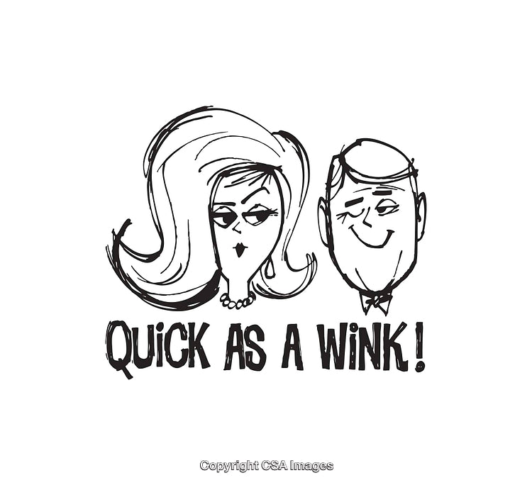 Quirky Line Art Illustration of a Retro Couple with Witty Text