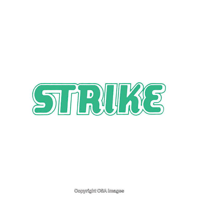Green Bold Strike Text Graphic Isolated on White Background