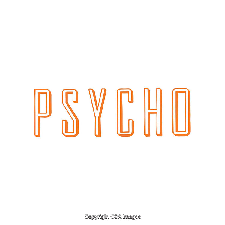 Minimalistic Orange Typography with the Word 'Psycho' on White Background