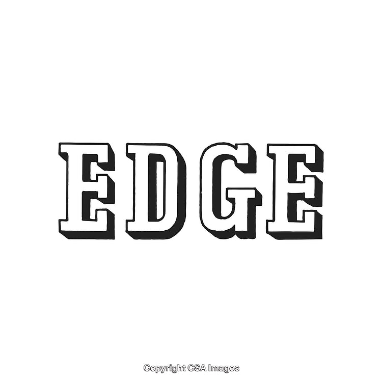 3D Vintage Typeface Style Word 'Edge' on White Background