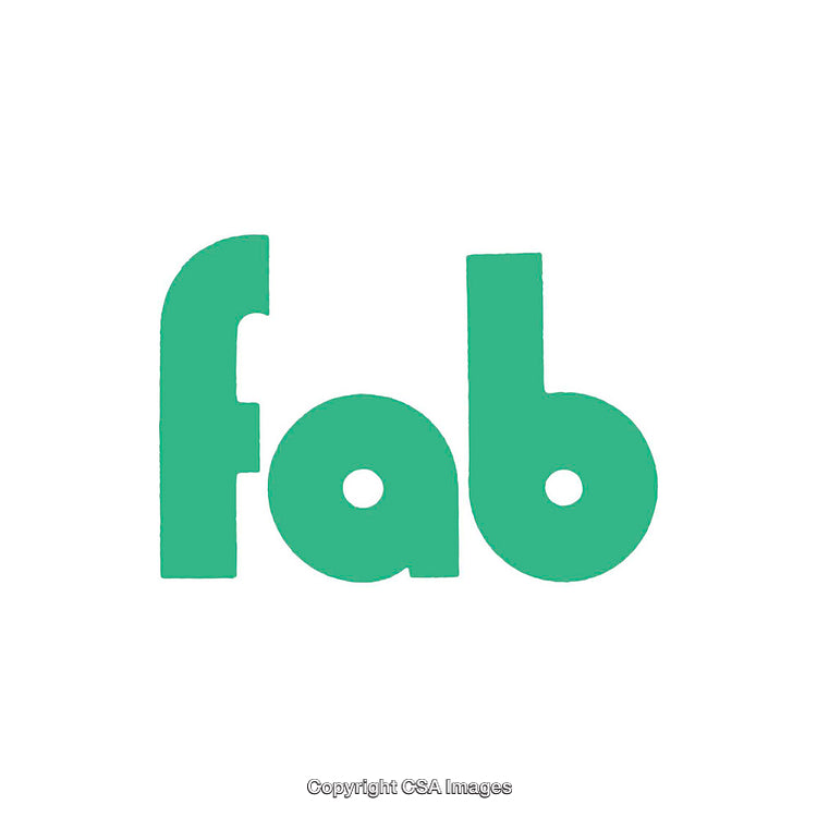 Minimalistic Green Fab Text Logo on a White Background