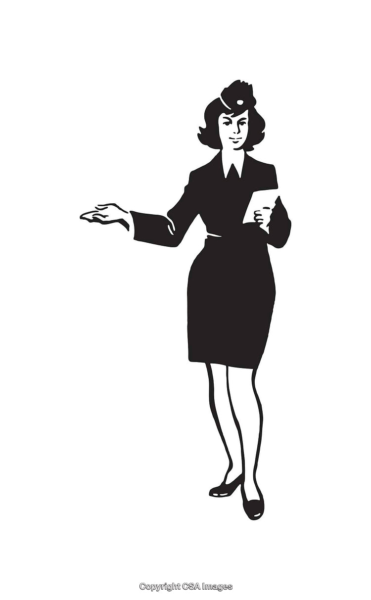 Silhouette of a Professional Woman Gesture Representation in Monochromatic Style