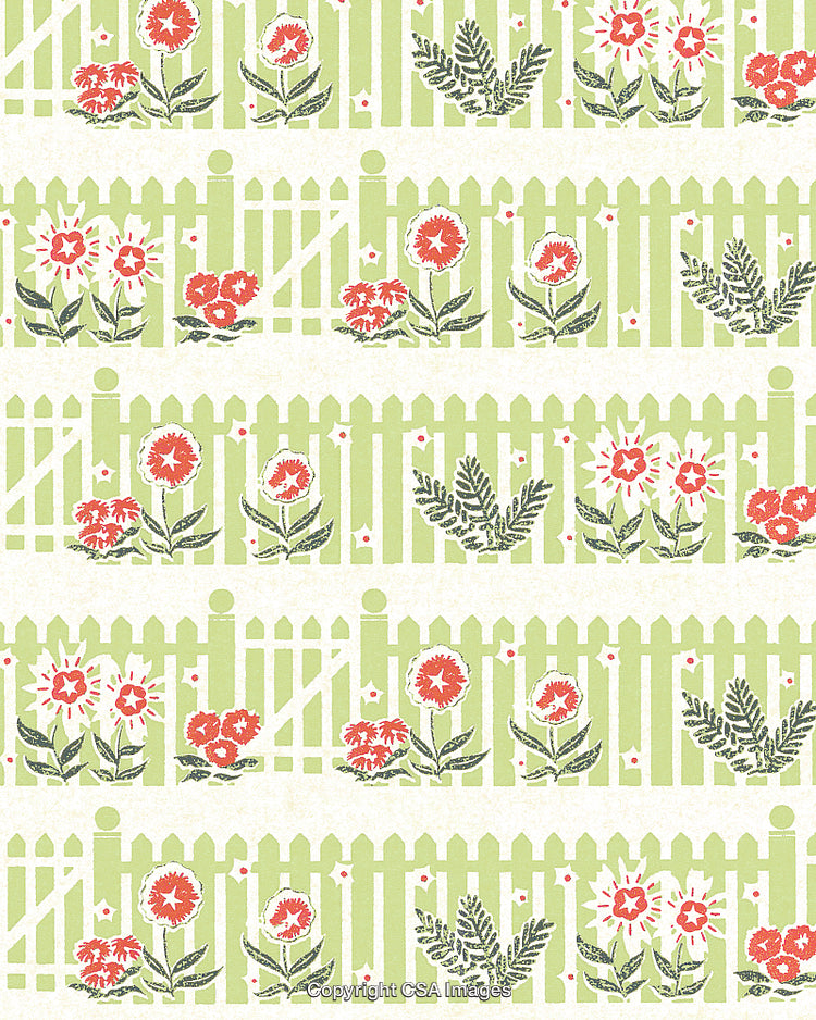 Picket Fence and Flowers