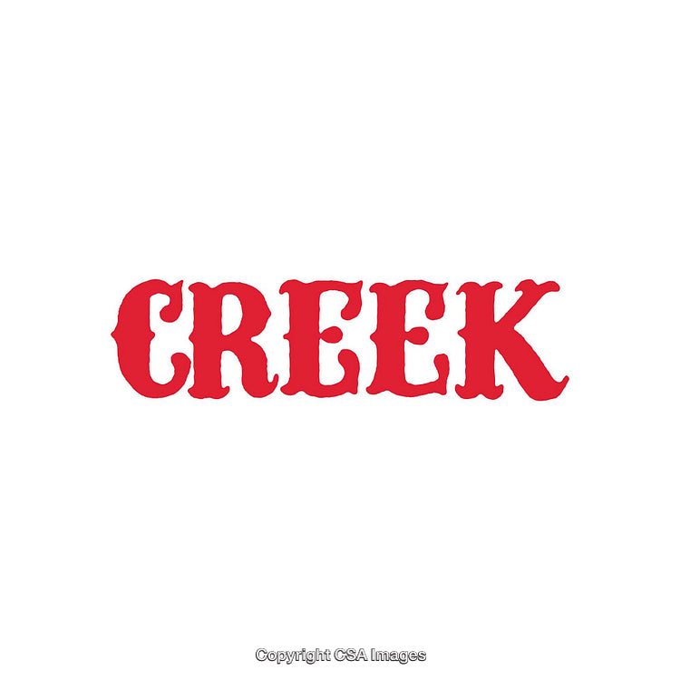 Bold Red Text Artwork Featuring the Word 'Creek' on White