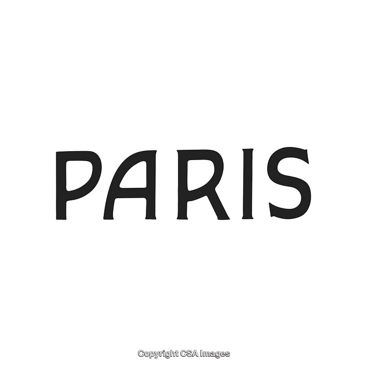 Monochromatic Text Design Featuring the Word 'Paris' in Stylish Typography