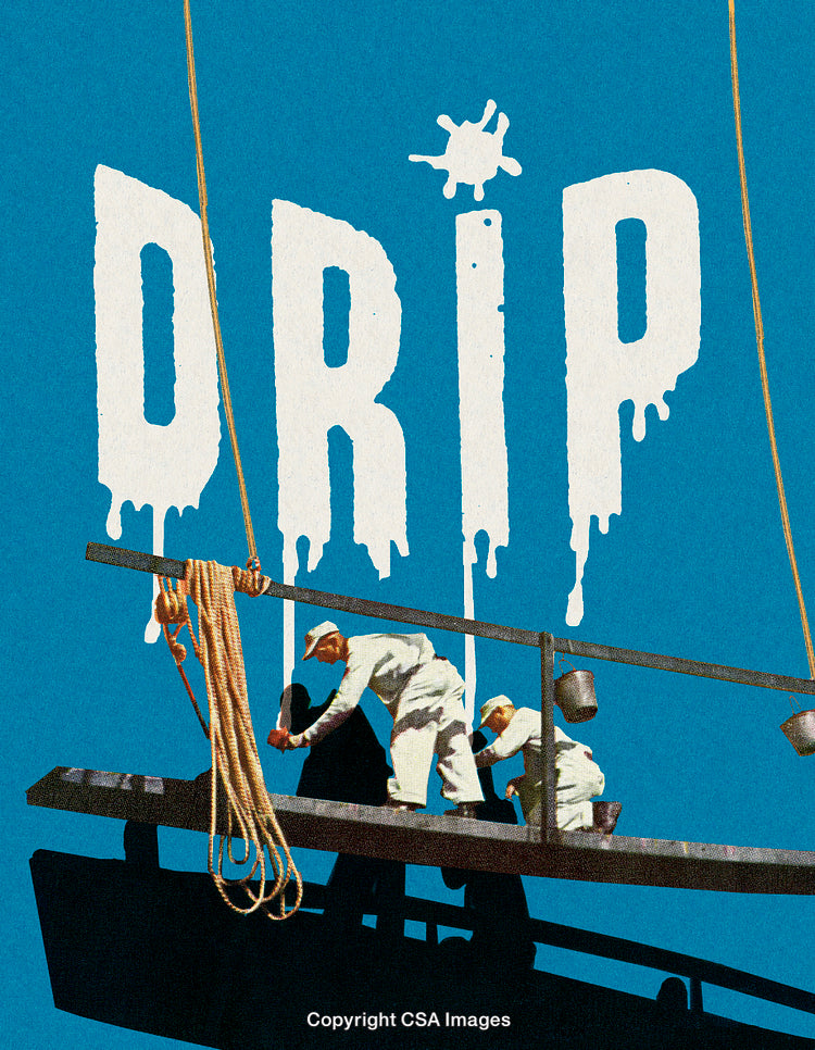 Workers Painting on a Hanging Platform with Text Background Design
