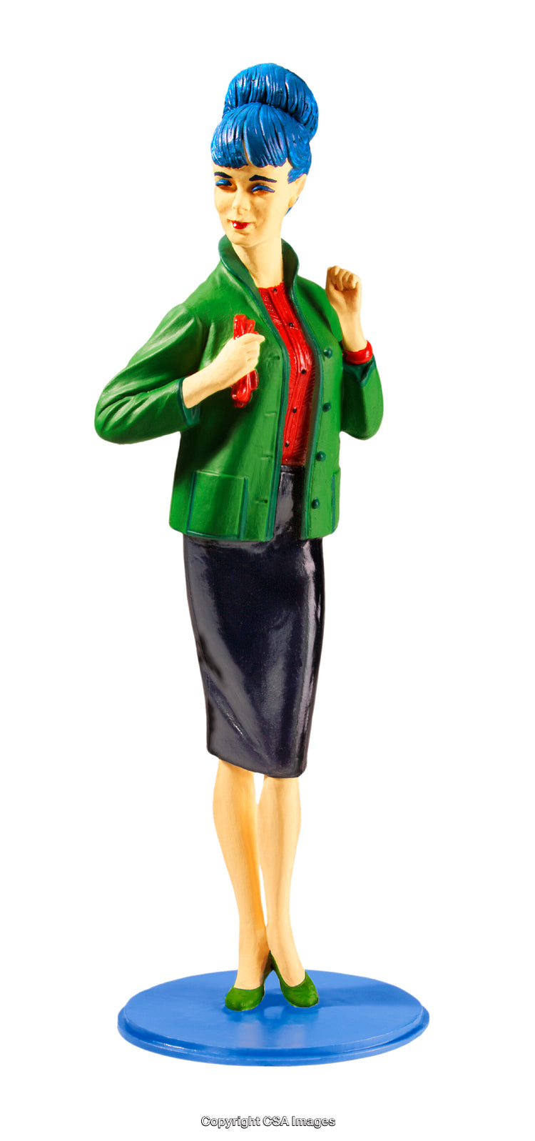 Colorful Figurine of a Stylish Woman in Modern Attire