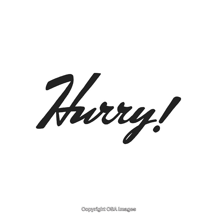 Elegant Calligraphy Featuring the Word Hurry with Bold and Stylish Design