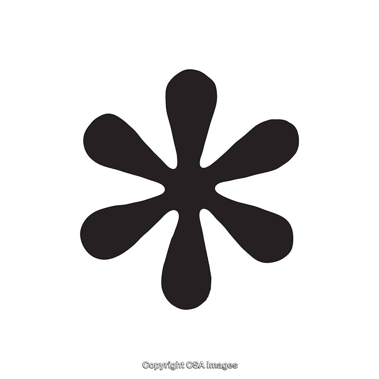 Bold Black Asterisk Shape on a White Background for Creative Uses