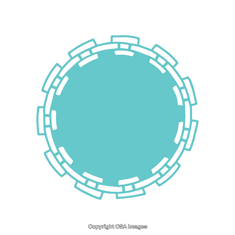 Minimalist Circular Design Element in Blue with Geometric Shapes