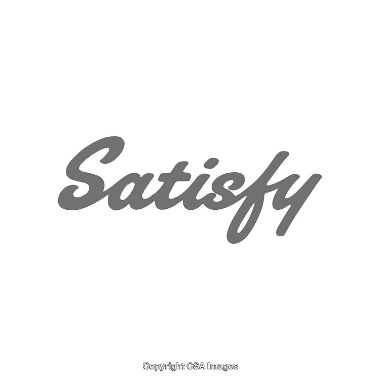 Minimalistic Design Featuring the Word 'Satisfy' in Elegant Script