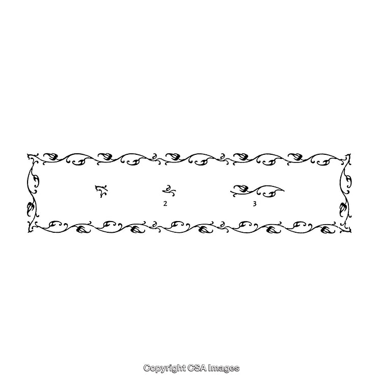 Elegant Black and White Floral Border Decoration for Graphic Design Projects