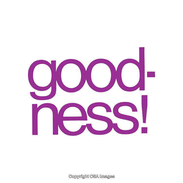 Purple Goodness Exclamation Text on White Background for Modern Abstract Design