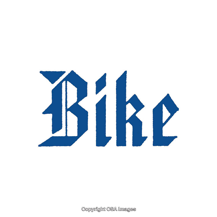 Stylish Blue Gothic Font Design Featuring the Word 'Bike'