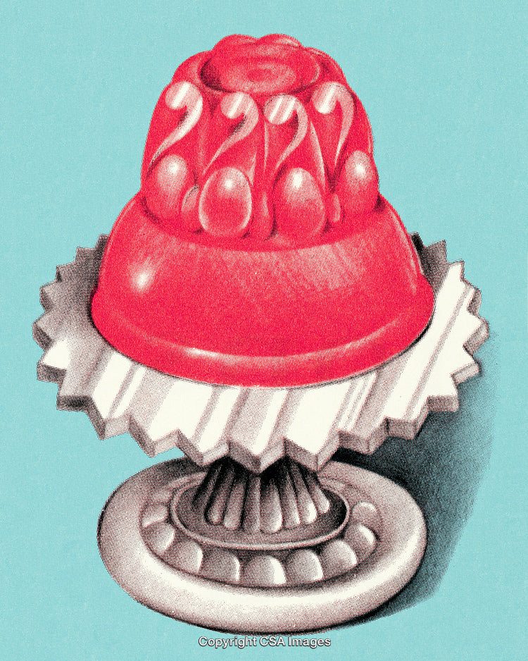 Elegant Red Dessert on a Decorative Silver Plate Display