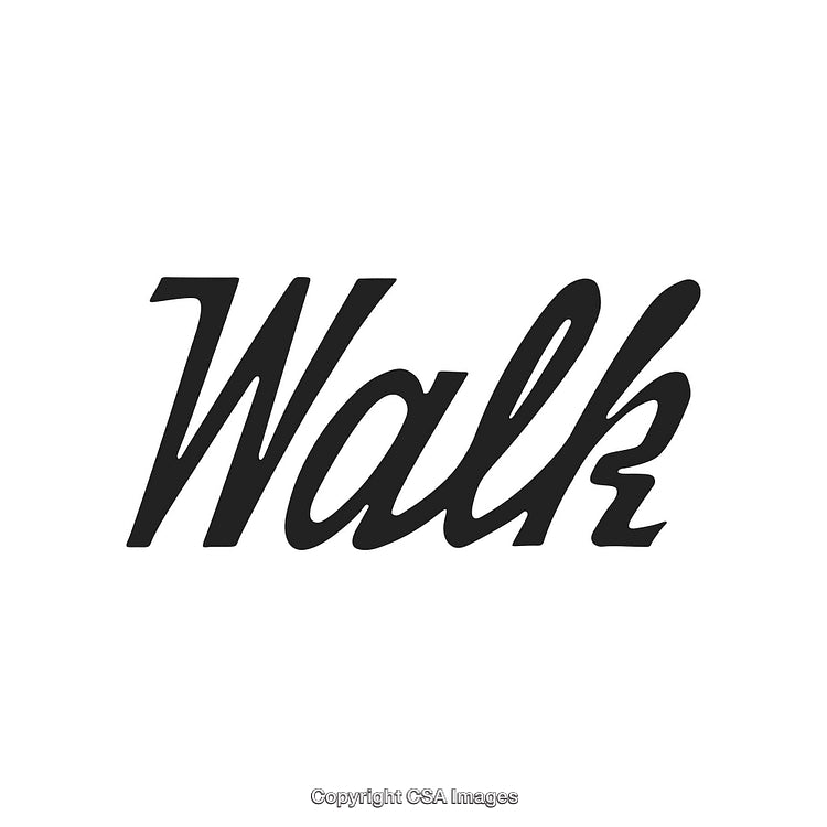 Stylized Black Typography Artwork Featuring the Word 'Walk' on White Background