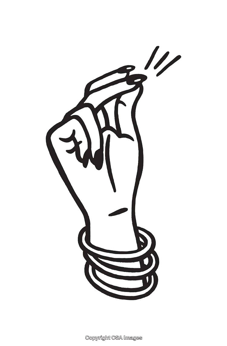 Minimalist Black and White Line Art of a Hand Illustration