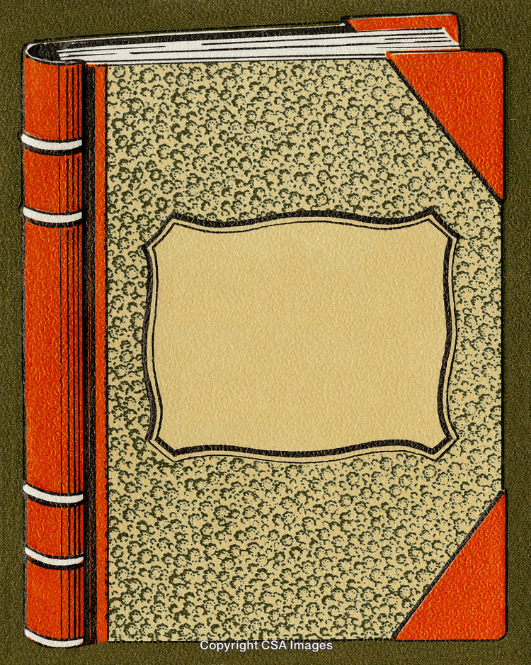 Vintage Hardcover Book With Decorative Binding and Blank Label