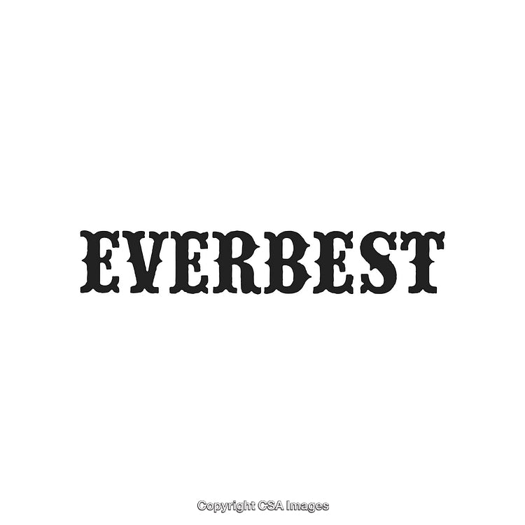 Vintage Western Style Typography Display of the Word “Everbest” on White