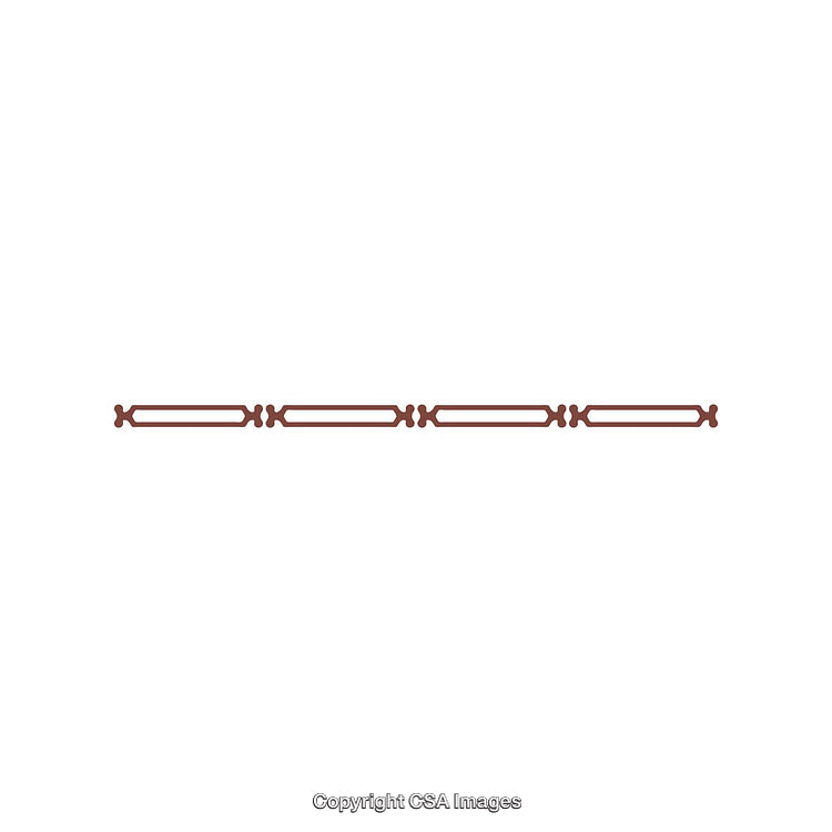 Minimalistic Decorative Divider Line in Brown Color Isolated on White Background
