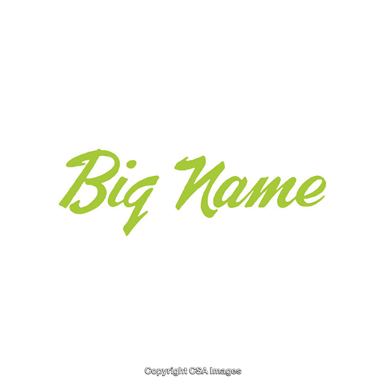 Green Script Typography Displayed on a White Background