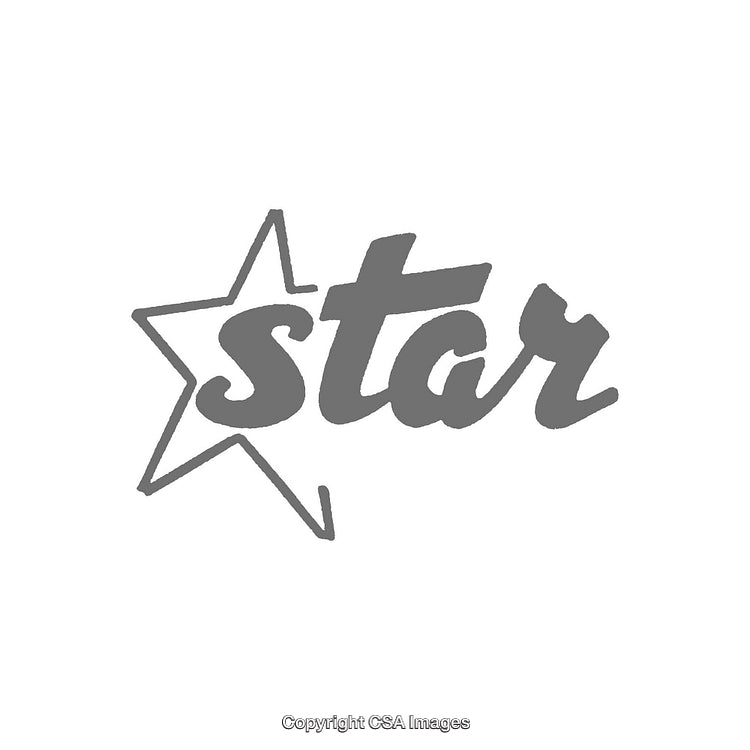 Stylized Star Typography in Bold Font Monochromatic Design