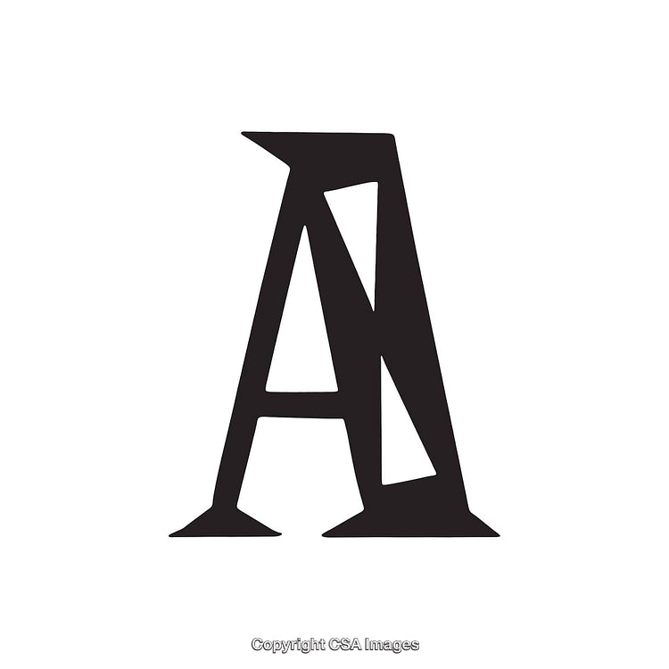 Stylized Black Letter A on a White Background