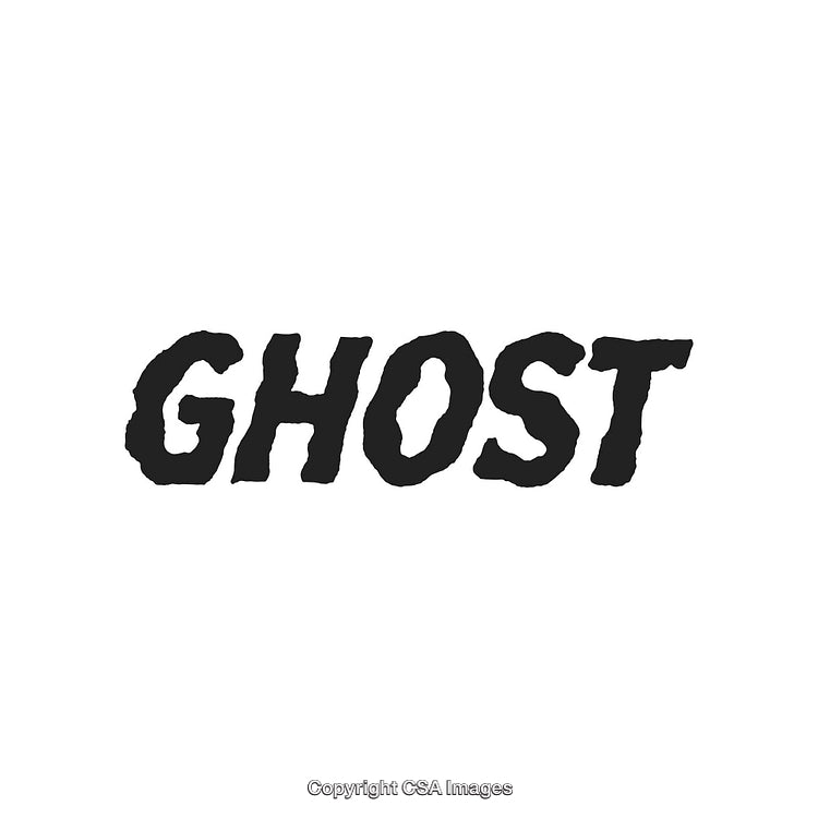 Bold Black Ghost Text Design on White Background