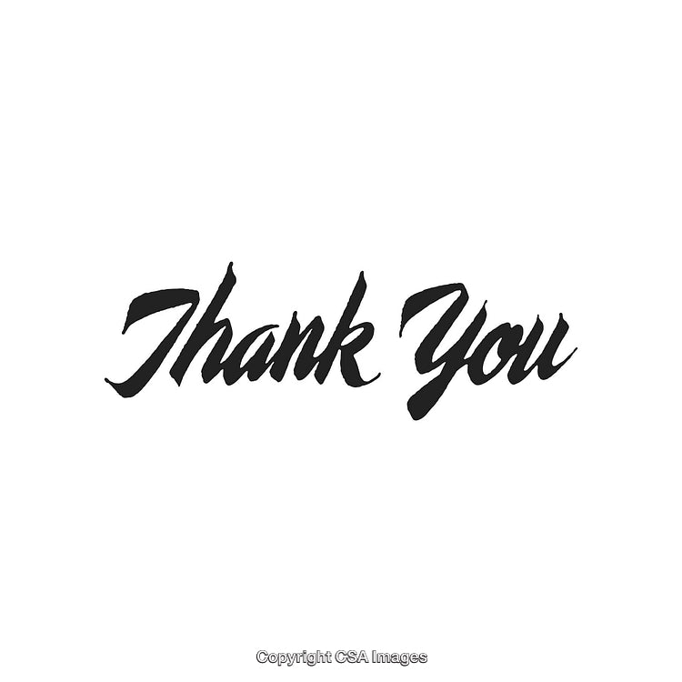 Stylish Handwritten Thank You Text on a Minimalist White Background