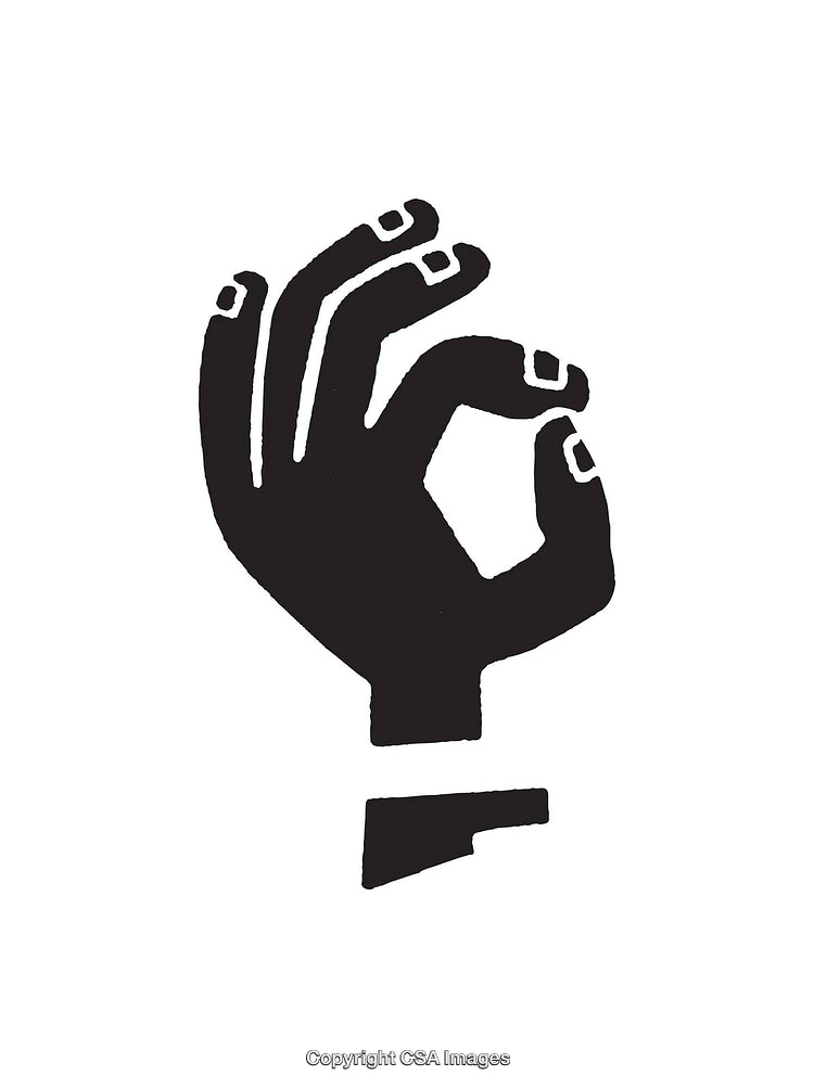 Black and White Silhouette Illustration of an Okay Hand Gesture