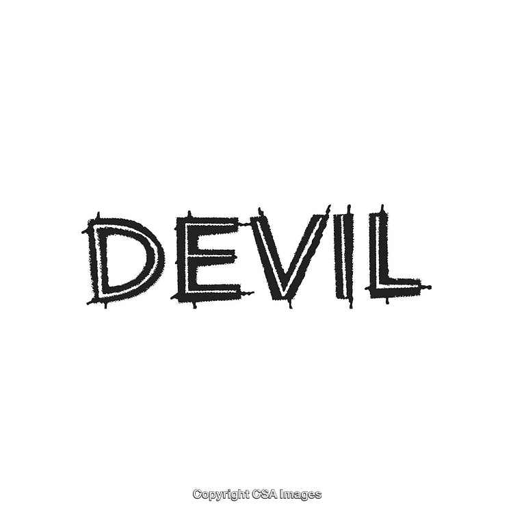 Bold Font Depicting the Word 'Devil' with Sharp Gothic Styling