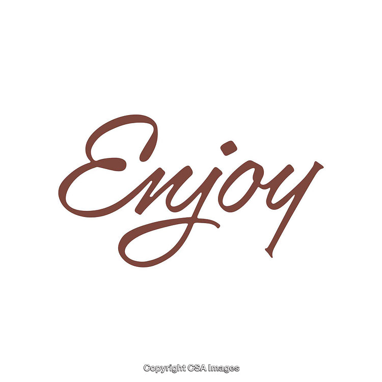 Stylish Calligraphy Design Featuring the Word 'Enjoy' in Elegant Brown Script