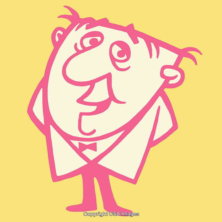 Cartoon Style Illustration of Fun Character With Whimsical Expression