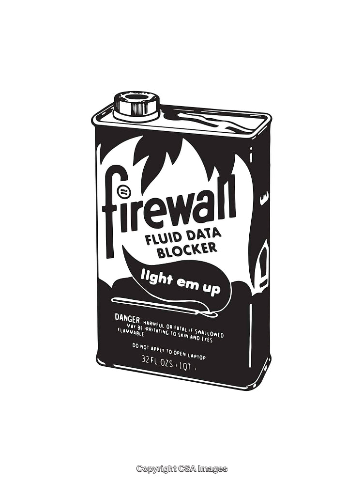 Black and White Illustrated Fluid Container with Humorous Text Elements