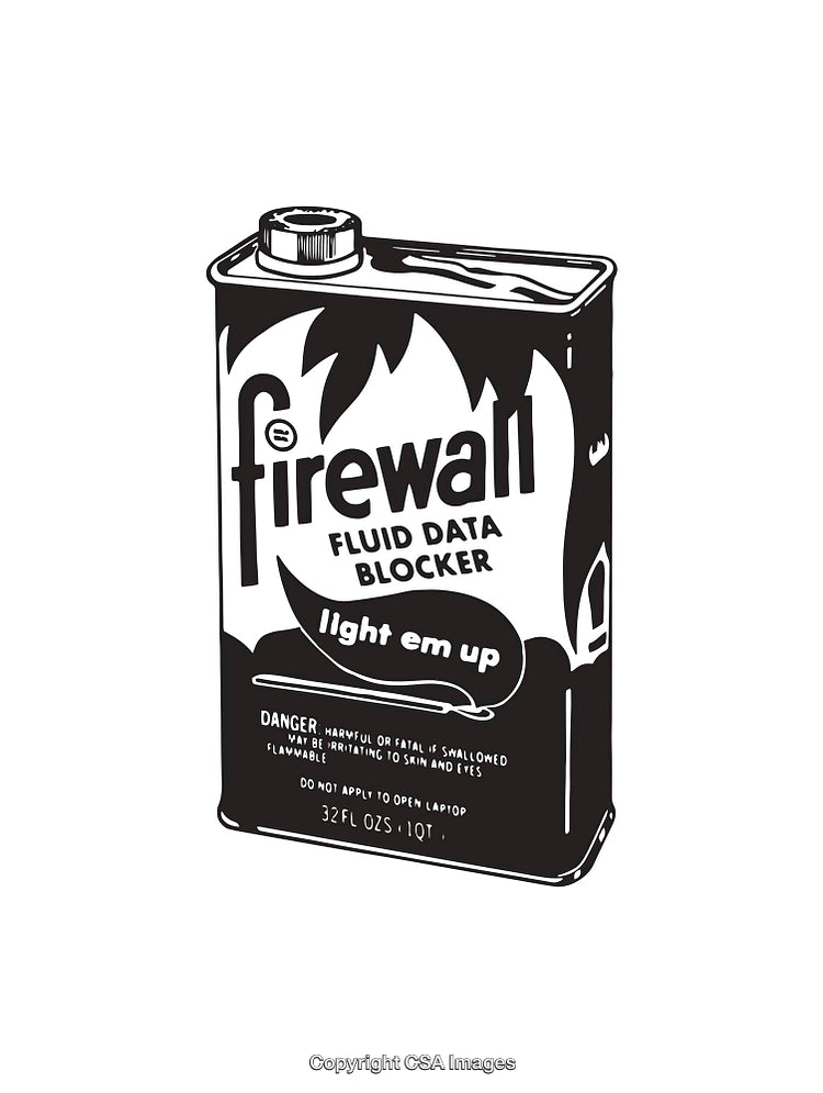 Black and White Illustrated Fluid Container with Humorous Text Elements