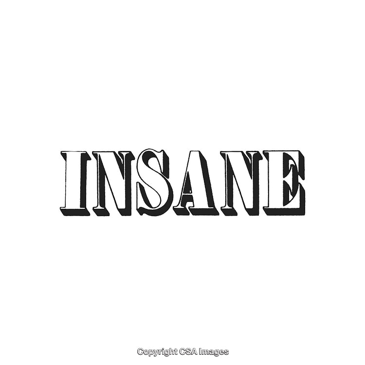 Bold Decorative Typography Featuring the Word Insane in Retro Style Design