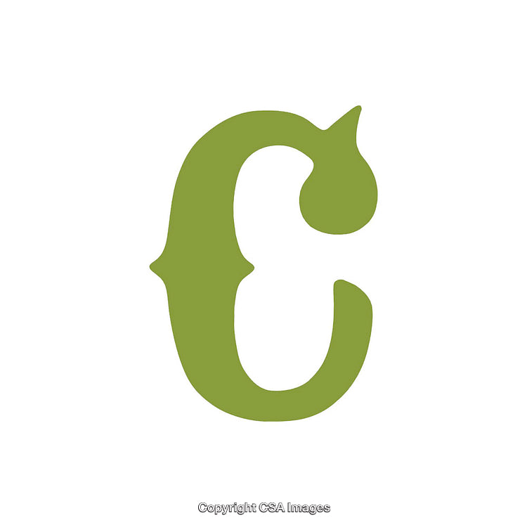 Green Stylized Letter C on a White Background