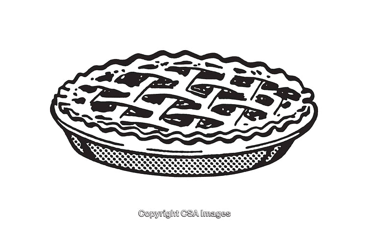 Black and White Line Drawing of a Classic Lattice Pie