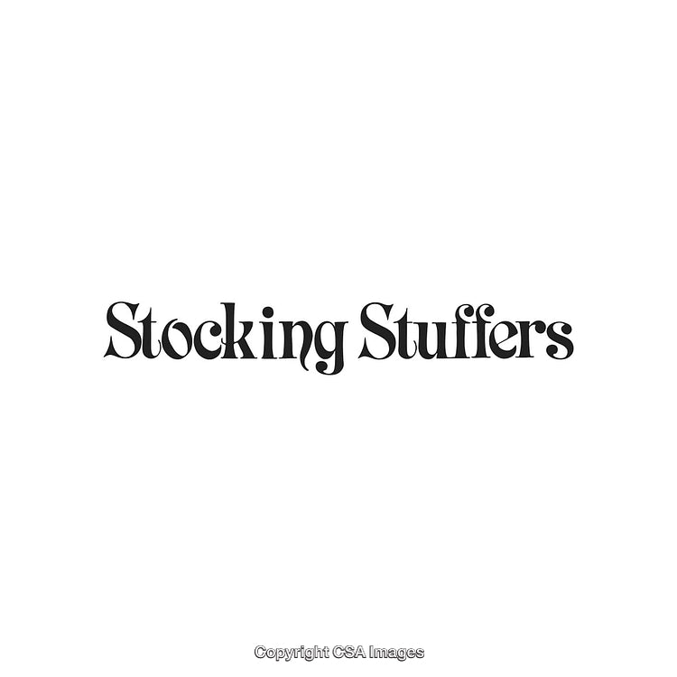 Elegant Calligraphy Text Featuring the Words 'Stocking Stuffers' on White Background