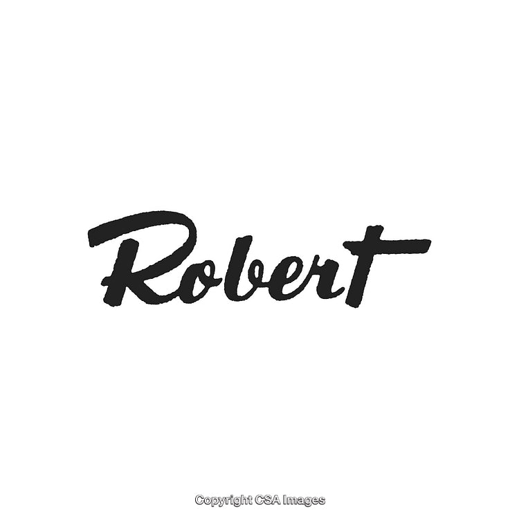Stylized Handwritten Script of the Name Robert on White Background