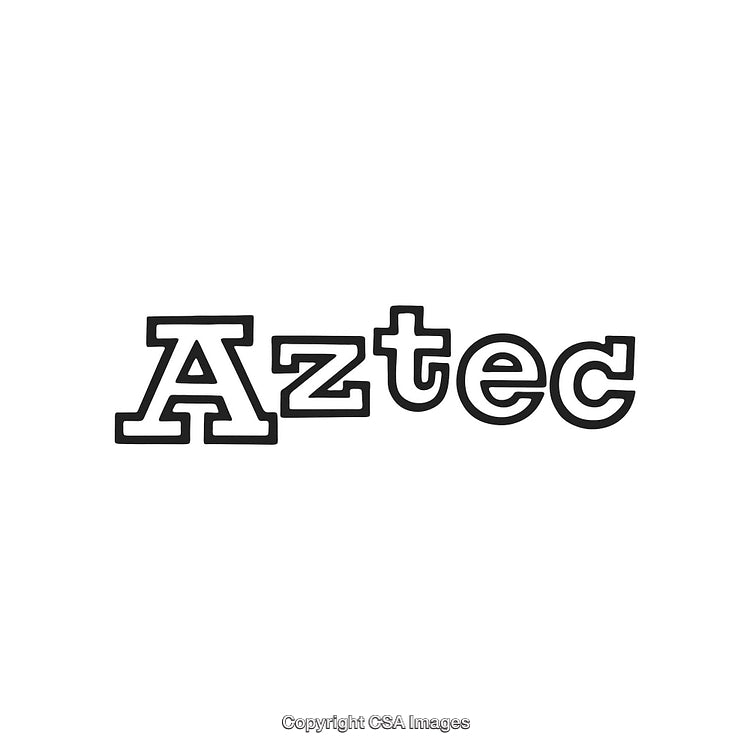 Text Illustration Featuring the Word 'Aztec' in Bold Decorative Typeface