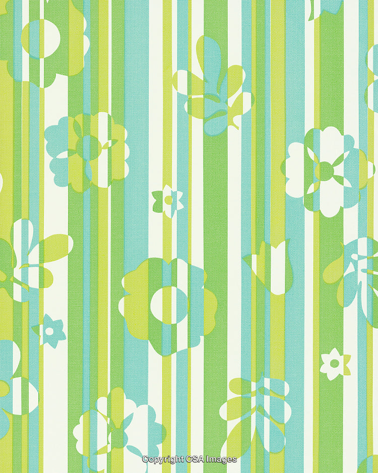 Striped Green Floral Pattern