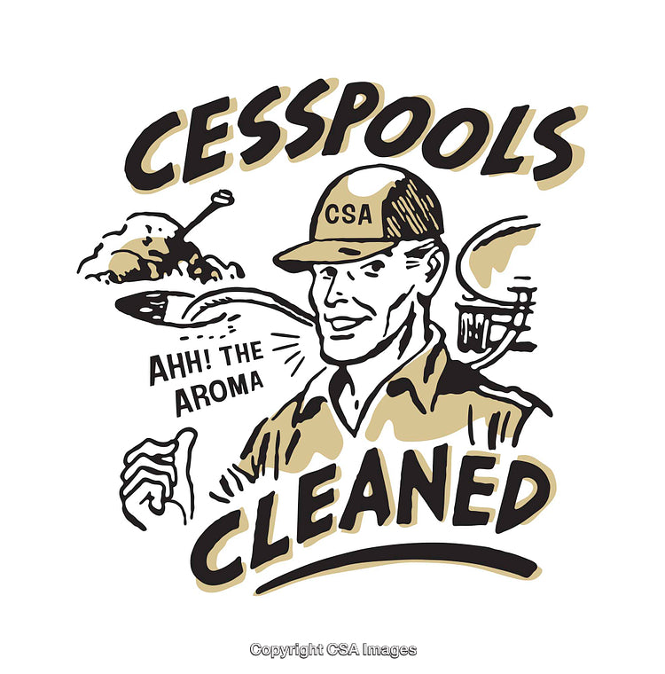 Retro Illustration of a Cesspool Cleaning Service Promotion
