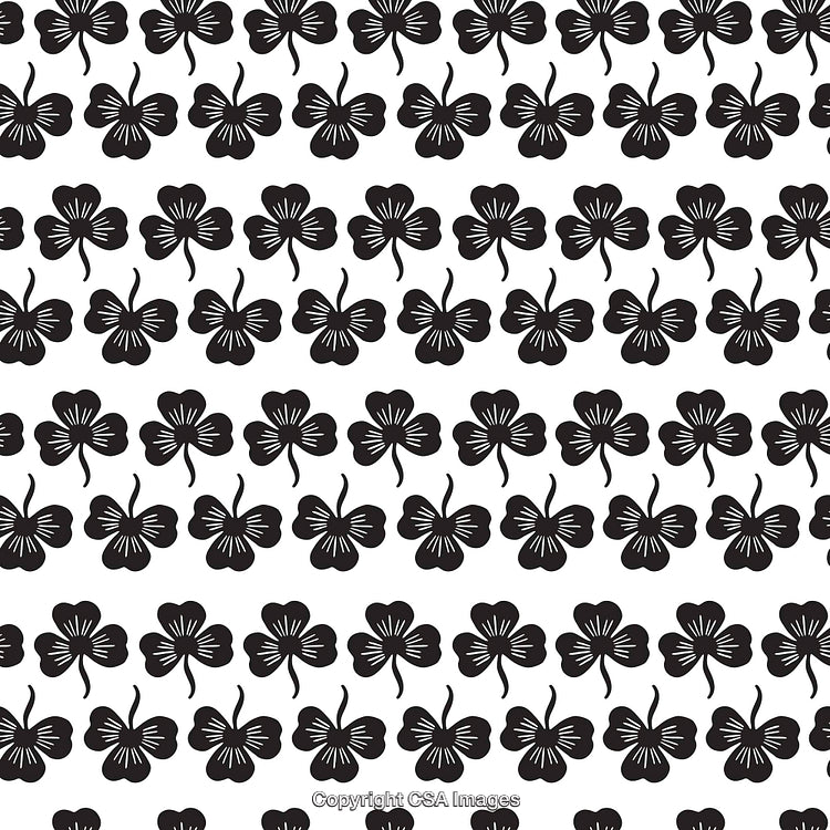 Black and White Clover Pattern Background for Creative Design Use