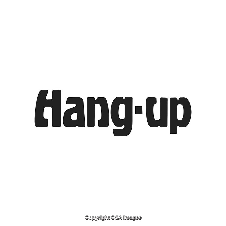 Simple Black Hang-Up Text Design on White Background
