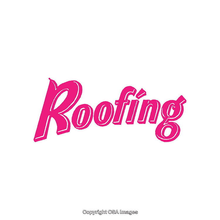 Vibrant Pink 'Roofing' Text on a Clean White Background
