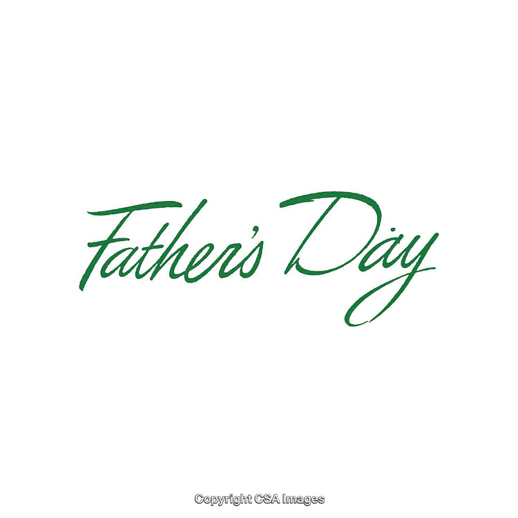 Elegant Father's Day Text in Green Script on a White Background