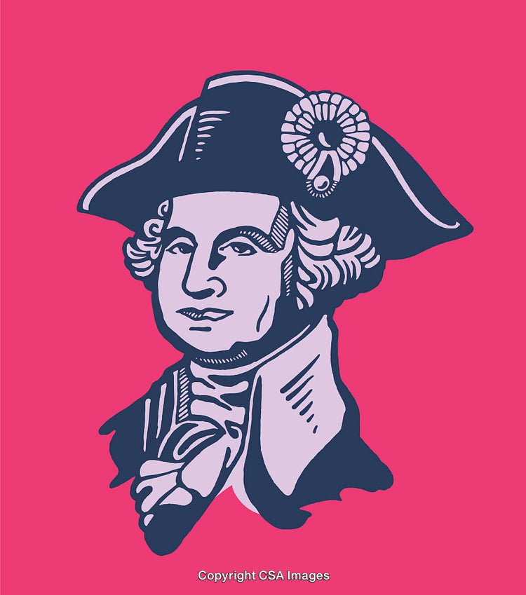 Vintage Style Line Art Portrait with Pink Background
